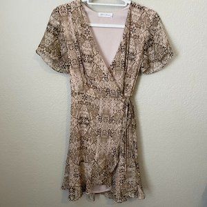 All in Favor Snake Print Wrap Dress